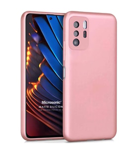Microsonic Matte Silicone Xiaomi Poco X3 GT Kılıf Rose Gold