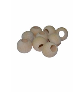 25 Adet 24 Mm Ham Işlenmemiş Ahşap Boncuk