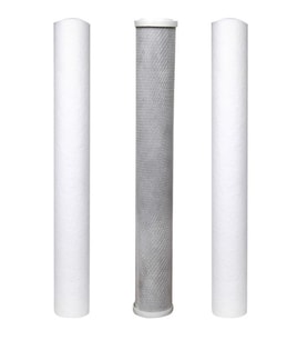 Su Arıtma 20 inch 5 Micron Tortu + B. Aktif Karbon + Tortu Filtre