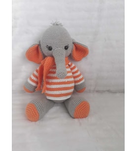 Sevimli Fil Amigurumi Organik Oyuncak