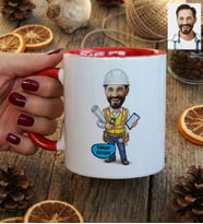 Kişiye Özel Karikatürlü İnşaat Mühendisi Kupa Bardak Mühendisler Günü Hediyesi