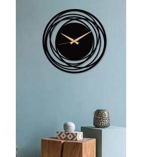 Gowpenart Circle Metal Siyah Duvar Saati - Ev / Ofis Saati - Hediye Saat
