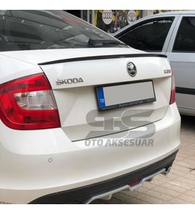 Skoda Rapid Bagaj Üstü Slim Spoiler Piano Black Parlak Siyah