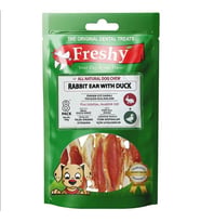 Freshy Rabbit Ear With Duck Ördek Eti Kaplı Tavşan Kulağı Köpek Ödülü 6-8 Adet 100 Gr (STD)