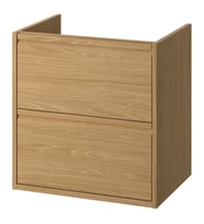 Lavabo Dolabı, Meşe Görünümlü, 60x48x63 cm, 2 Çekmeceli