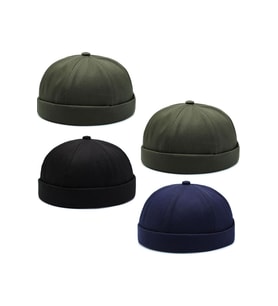 4 Lü Set %100 Pamuk Cap Ayarlanabilir Docker Şapka Yazlık Takke Şapka Retro Şapka Takke Şapka