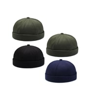 4 Lü Set %100 Pamuk Cap Ayarlanabilir Docker Şapka Yazlık Takke Şapka Retro Şapka Takke Şapka