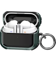 Samsung Galaxy Buds 3 Pro, Buds 3 ve Buds 3 FE ile Uyumlu Darbelere Karşı Ultra Güçlü Çift Renkli Sert Kenarlı Mat Silikon Kılıf (Yeşil, Galaxy Buds 3 Pro/3/3 FE)