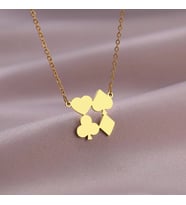 Kişiye Özel 925 Ayar Gümüş İskambil Sembolleri Kolye (Gold)