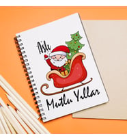 Mutlu Yıllar & Merry Christmas & Yılbaşı & Noel Baba Tasarımlı Defter Kişiye Özel