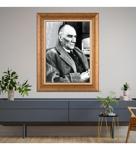 Altın Varaklı Paspartulu Çerçeveli Tablo hb1306