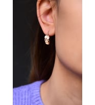 Papatya Silver 925 Ayar Gümüş Kalemli Pullu Kadın Küpe (Rose)