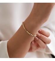 Goldium 14 Ayar Taşlı Fantezi Bileklik (Sarı)