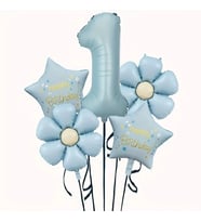 Mavi Happy Birthday 1 Yaş Folyo Balon Set