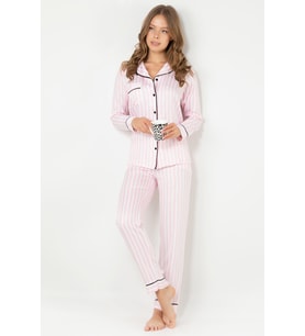 DoReMi Victoria Uzun Kollu Bayan Pijama Takımı (Pembe)