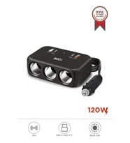 TORİMA G18 Siyah 120W Çoklu Çıkışlı Araç Şarj Cihazı – 2x Type-C, USB, QC4.0 & 3 Çakmaklık Girişli