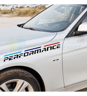 Bmw M Performance Yan Kapı Tampon Oto Sticker Yapıştırma 2 Adet ( 50 x 5,3 Cm Ölçü )