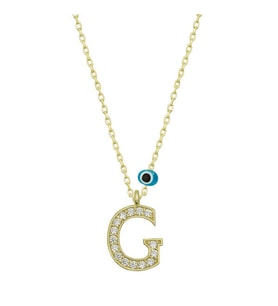 G Harfi Gold 925 Ayar Gümüş Kadın Kolye