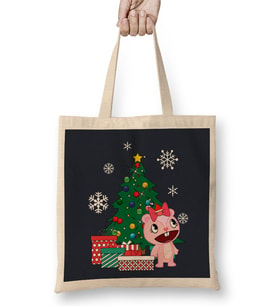 Giggles Around The Christmas Tree Happy Tree Friends Bez Çanta Uzun Saplı