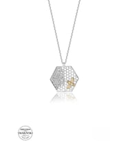 SWAROVSKİ TAŞLI  ZİRCONİA ARI 925 AYAR GÜMÜŞ KOLYE