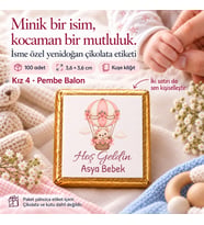 Kişiye Özel Yenidoğan Bebek Hatıra Etiketi 100 Adet 36 × 36 mm Kuşe Kâğıt