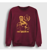 Presmono Unisex Bordo Soviet ivan Drago Film Rocky Sweatshirt 250408tt (Bordo)