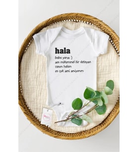 Hala Baba Yarısı Özel Tasarım Bebek Zıbın Pamuklu Çıtçıtlı Body