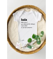Hala Baba Yarısı Özel Tasarım Bebek Zıbın Pamuklu Çıtçıtlı Body