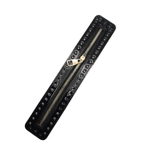 Angel Çanta Aksesuar Rugan Derili Fermuar Yeni Model Siyah Renk 30 Cm Light Gold Metalli