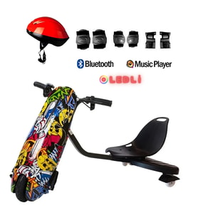 Citymate Drift Car Elektrikli Kaykay Bluetooth Dirift Kar Hoverboard Scooter Koruma Ekipmanı Hediye D01 (Model 1)