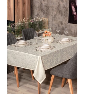 Cotton Box Jakarlı Dertsiz Masa Örtüsü Lavinia Krem 155x220