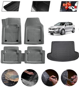 Kia Ceed 2006-2012 Hatchback Uyumlu Paspas Araca Özel Bagaj Havuzu MBS Gri