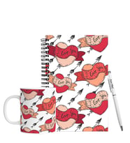 Sevgililer Gününe Özel Ahşap Defter Kalem & Kupa Hediye Seti