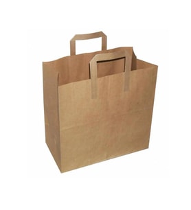 Flat Kraft Kağıt Çanta Karton Hediyelik Poşet Torba - 18x24 Cm. - 10 Adetlik 1 Paket
