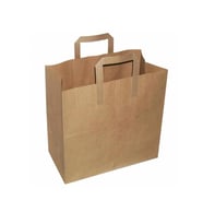 Flat Kraft Kağıt Çanta Karton Hediyelik Poşet Torba - 18x24 Cm. - 10 Adetlik 1 Paket