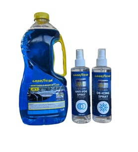 “Goodyear Araç Bakım Seti (Cam Suyu 1.8L + Buğu Önleyici + Buz Çözücü)”