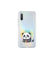 Xiaomi Mi 9 Lite ile Uyumlu Splash Panda Tasarımlı Şeffaf Silikon Kılıf