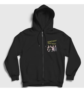 Presmono Unisex Siyah Band 5 Seconds Of Summer Fermuarlı Kapüşonlu Sweatshirt 78777tt