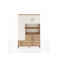 Arges Dolap 8 Raflı 6 Çekmeceli 3 Kapaklı 132x30x195 Çam-Aytaşı/Çam