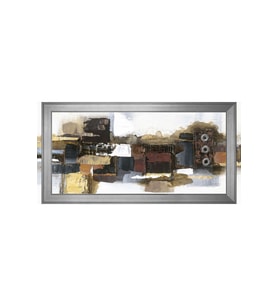 Soyut Şekiller Motifli Kanvas Tablo 50 x 70 cm Silver Çerçeve