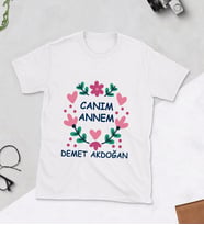 Canım Annem Çiçek Baskılı Tshirt (Beyaz)