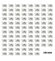 Tek Kullanımlık Otel Islak Mendil Paket / 6x10 Cm. / Türkiye Yazılı Baskılı Poşet / 100 Adetlik Paket