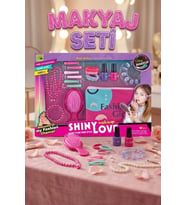 Kız Çocuk Oyuncak Makyaj ve Takı Seti - Çantalı, Tokalı, Taraklı Prenses Güzellik Seti