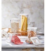 Kare Saklama Kabı (Şeffaf) 5Li Set Vp-188, Beyaz
