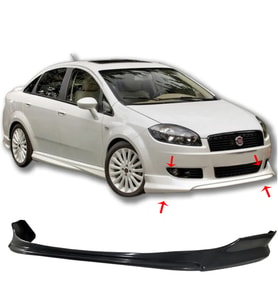 Fiat Linea Makyajsız Ön Ek 2007 2008 2009 2010 2011 2012 Mat Siyah Plastik Ön Karlık