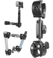 Duall Top Kelepçe Montaj Çubuk Direği Bisiklet Bisiklet Motosiklet Gidon Tüp Tutucu Aksesuarları GoPro Hero 13 12 11 10 9 8, DJI Osmo Action 5 Pro 4 3 Insta360 X3 X4 Go3 Ace Pro ile Uyumlu