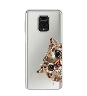 Redmi Note 9 Pro/Note 9S Uyumlu Tatlı Kedi Desenli Şeffaf Telefon Kılıfı