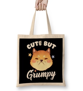 Cat Cute But Grumpy Cute Kitty Is Cute But Grumpy Kitten Upset Pouting Bez Çanta Uzun Saplı