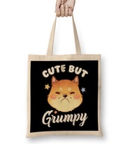 Cat Cute But Grumpy Cute Kitty Is Cute But Grumpy Kitten Upset Pouting Bez Çanta Uzun Saplı