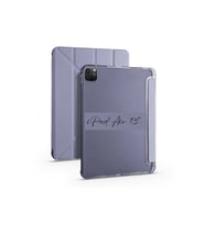 iPad Air 13 inç M2 Çipli Uyumlu Kalem Bölmeli Akıllı Trifolding Tablet Kılıfı (Mor)